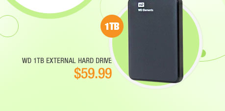 Western Digital Elements 1TB USB 3.0 External Hard Drive - Black 