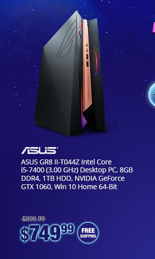 ASUS GR8 II-T044Z Intel Core i5-7400 (3.00 GHz) Desktop PC, 8GB DDR4, 1TB HDD, NVIDIA GeForce GTX 1060, Win 10 Home 64-Bit