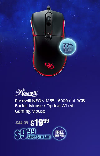 Rosewill NEON M55 - 6000 dpi RGB Backlit Mouse / Optical Wired Gaming Mouse