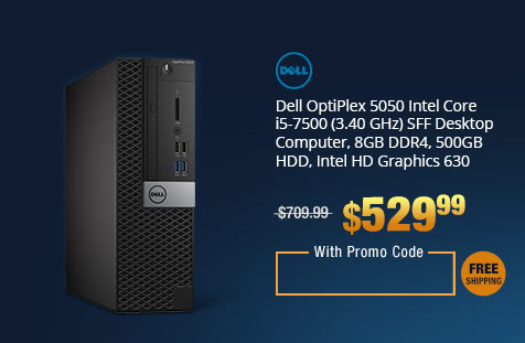 Dell OptiPlex 5050 Intel Core i5-7500 (3.40 GHz) SFF Desktop Computer, 8GB DDR4, 500GB HDD