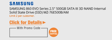 SAMSUNG 860 EVO Series 2.5" 500GB SATA III 3D NAND Internal Solid State Drive (SSD) MZ-76E500B/AM