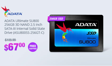 ADATA Ultimate SU800 256GB 3D NAND 2.5 Inch SATA-III Internal Solid State Drive (ASU800SS-256GT-C)