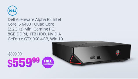 Dell Alienware Alpha R2 Intel Core i5 6400T Quad Core (2.2GHz) Mini Gaming PC, 8GB DDR4, 1TB HDD, NVIDIA GeForce GTX 960 4GB, Win 10