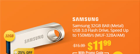 Samsung 32GB BAR (Metal) USB 3.0 Flash Drive, Speed Up to 150MB/s (MUF-32BA/AM)