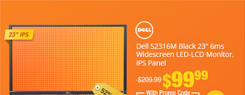 Dell S2316M Black 23" 6ms Widescreen LED-LCD Monitor, IPS Panel