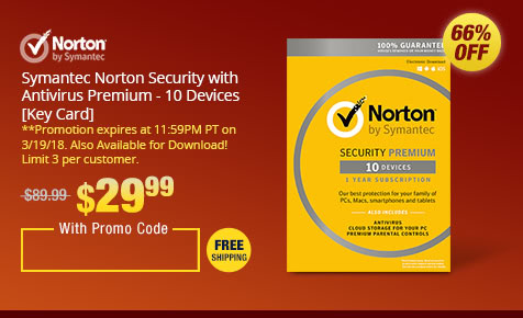 Symantec Norton Security with Antivirus Premium - 10 Devices [Key Card]