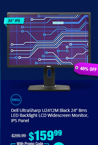 Dell UltraSharp U2412M Black 24" 8ms LED Backlight LCD Widescreen Monitor, IPS Panel