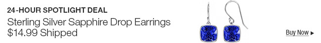 24-HOURS SPOTLIGHT DEAL Sterling Silver Sapphire Drop Earrings $14.99 Shipped