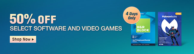 50% Off Select Software and Video Games*