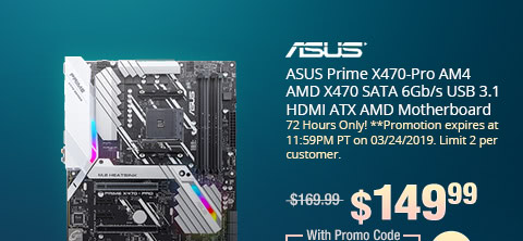 ASUS Prime X470-Pro AM4 AMD X470 SATA 6Gb/s USB 3.1 HDMI ATX AMD Motherboard