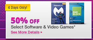 50% Off Select Software & Video Games*