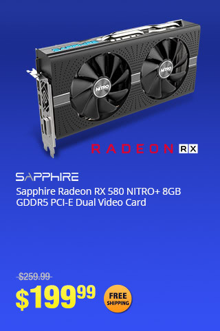 Sapphire Radeon RX 580 NITRO+ 8GB GDDR5 PCI-E Dual Video Card