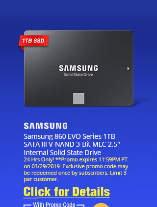 Samsung 860 EVO Series 1TB SATA III V-NAND 3-Bit MLC 2.5" Internal Solid State Drive
