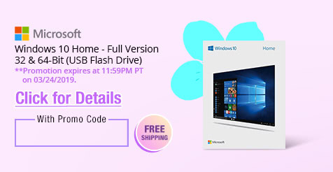 Windows 10 Home - Full Version 32 & 64-Bit (USB Flash Drive)