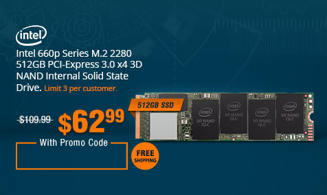 Intel 660p Series M.2 2280 512GB PCI-Express 3.0 x4 3D NAND Internal Solid State Drive