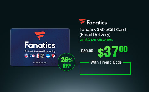 Fanatics $50 eGift Card (Email Delivery)