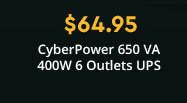 CyberPower 650 VA 400W 6 Outlets UPS