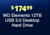 $174.99 WD Elements 12TB USB 3.0 Desktop Hard Drive