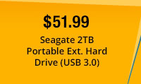 $51.99 Seagate 2TB Portable Ext. Hard Drive (USB 3.0)