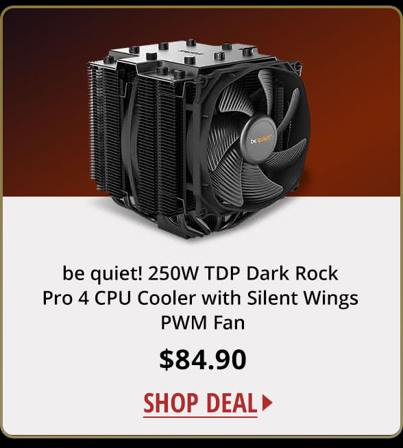 be quiet! 250W TDP Dark Rock Pro 4 CPU Cooler with Silent Wings PWM Fan