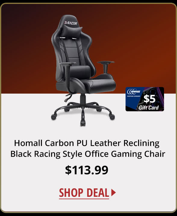 Homall Carbon PU Leather Reclining Black Racing Style Office Gaming Chair