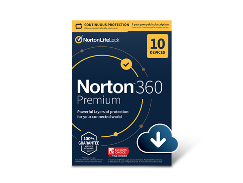 Norton 360 Premium 2021 Antivirus Software, 10 Devices w/ Auto Renewal, Download
