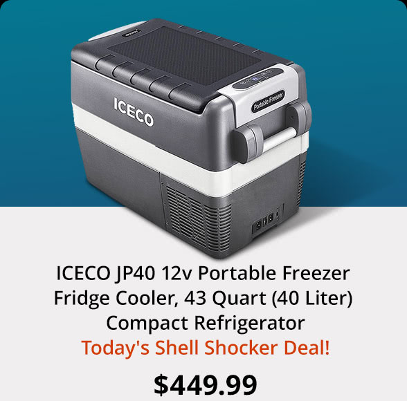 ICECO JP40 12v Portable Freezer Fridge Cooler, 42 Quart (40 Liter) Compact Refrigerator, DC 12/24 V, AC 100-240V, For CAR, Truck, Vehicle, Van, Outdoor, Camping, Picnic, 0?~50?