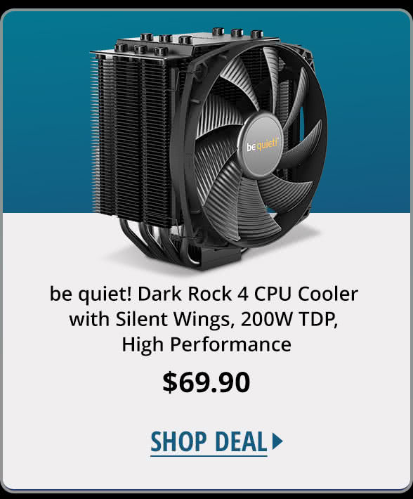 be quiet! Dark Rock 4 CPU Cooler with Silent Wings, 200W TDP, High Performance