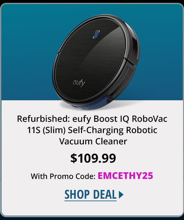 Refurbished: eufy Boost IQ RoboVac 11S (Slim) Self-Charging Robotic Vacuum Cleaner