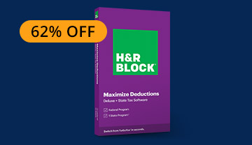 $16.99 H&R BLOCK Tax Software Deluxe + State 2020 Key Card