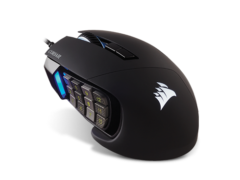 Corsair SCIMITAR RGB ELITE CH-9304211-NA Black 17 Buttons 1 x Wheel USB 2.0 Type-A Wired Optical 18000 dpi MOBA/MMO Gaming Mouse, Backlit RGB LED
