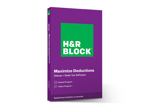 H&R BLOCK Tax Software Deluxe + State 2020 PC Windows/Mac (Key Card)