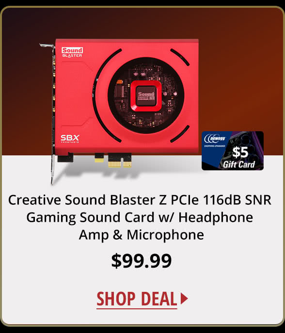 Creative Sound Blaster Z PCIe 116dB SNR Gaming Sound Card w/ Headphone Amp & Microphone