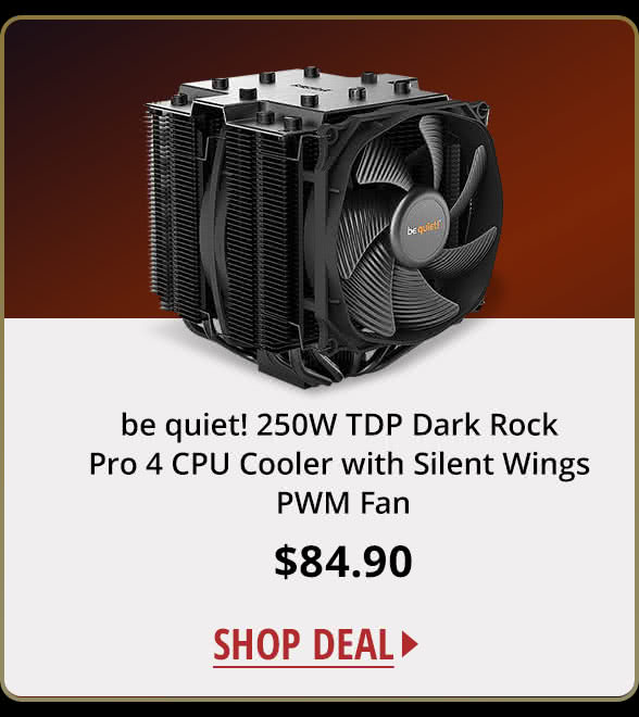 be quiet! 250W TDP Dark Rock Pro 4 CPU Cooler with Silent Wings PWM Fan