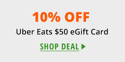 10% off Uber Eats $50 eGift Card