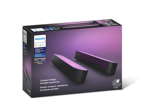 Philips Hue Play White & Color Smart Light, 2 Pack Base Kit, Hub Required/Power Supply Included