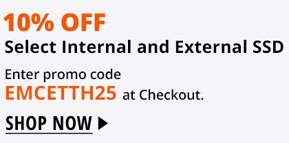 10% off Select Internal and External SSD