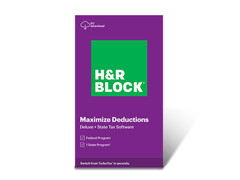 H&R BLOCK Tax Software Deluxe + State 2020 Windows - Download (Bundle)