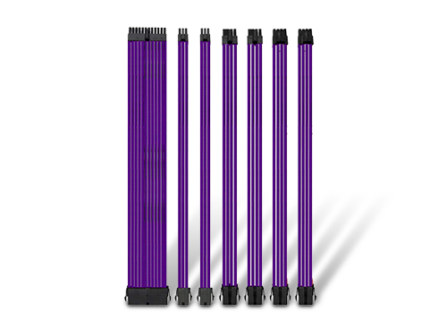 Asiahorse Customization Mod Sleeve Extension Power Supply Cable Kit 18AWG ATX/EPS/8-pin PCI-E/6-pin PCI-E (PURPLE)