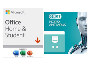 Microsoft Office Home & Student 2019 + ESET NOD32 Antivirus 1 Year 1 Device Download Combo