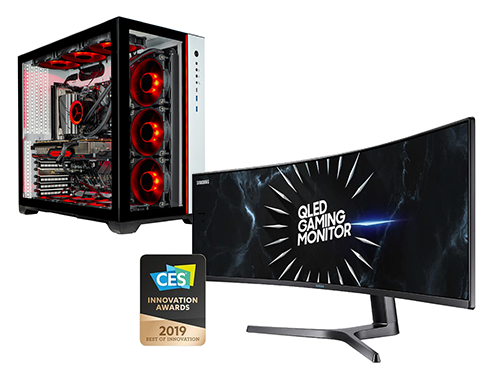 1xSkytech Prism II Gaming PC Desktop - AMD Ryzen 7 5800X 3.8 GHz, Radeon RX 6800 16 GB GDDR6, 1 TB Gen4 SSD, 16 GB DDR4 3600, X570 Motherboard, 750W Gold PSU, 360mm AIO, AC Wi-Fi, Windows 10 Home 64-bit 1xSamsung CRG9 Series C49RG90S 49" Dual Quad HD 5120 x 1440 Resolution 120Hz HDMI, 2x DisplayPort AMD FreeSync 2 Flicker Free HDR1000 QLED Curved Gaming Monitor 