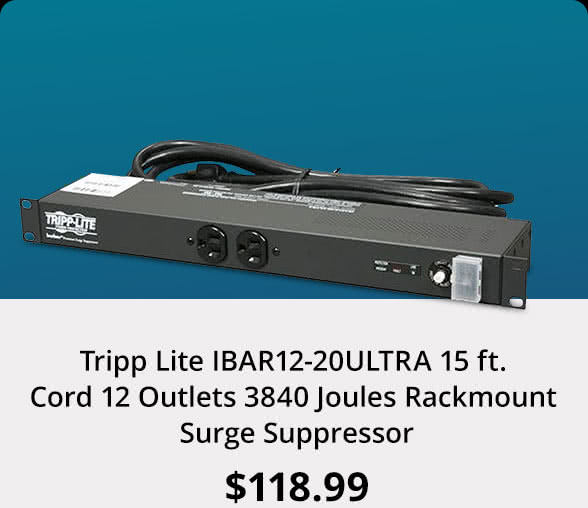 Tripp Lite IBAR12-20ULTRA 15 ft. Cord 12 Outlets 3840 Joules Rackmount Surge Suppressor