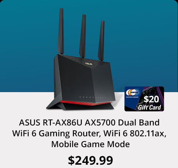 ASUS RT-AX86U AX5700 Dual Band WiFi 6 Gaming Router, WiFi 6 802.11ax, Mobile Game Mode