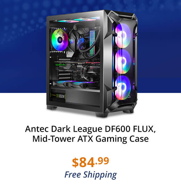 Antec Dark League DF600 FLUX, Mid-Tower ATX Gaming Case
