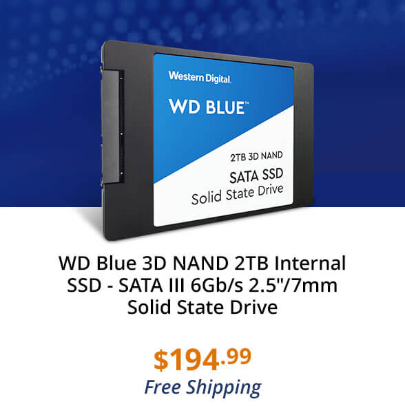 WD Blue 3D NAND 2TB Internal SSD - SATA III 6Gb/s 2.5"/7mm Solid State Drive