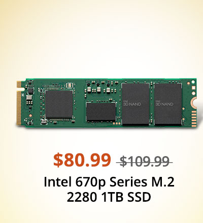 $80.99 Intel 670p Series M.2 2280 1TB SSD