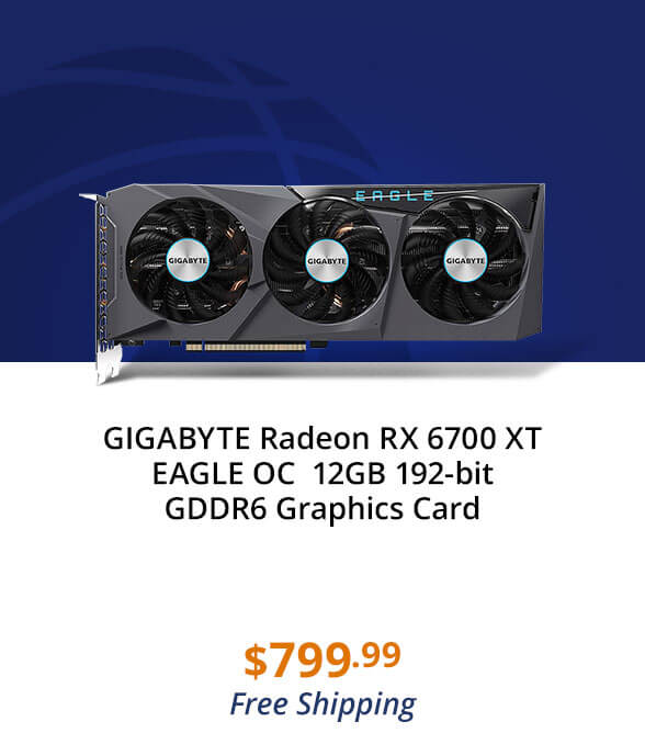 GIGABYTE Radeon RX 6700 XT EAGLE OC 12GB 192-bit GDDR6 Graphics Card