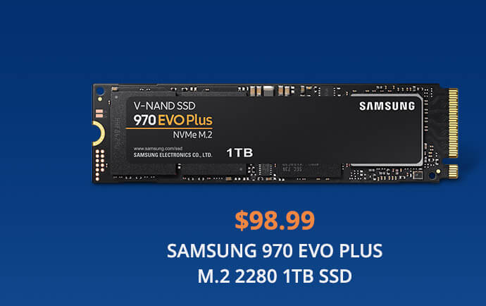$98.99 SAMSUNG 970 EVO PLUS M.2 2280 1TB SSD 