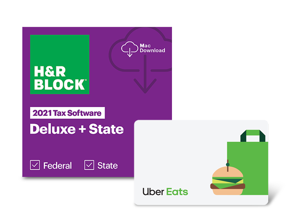  Get H&R Block Deluxe + State and Receive a $15 Gift Card of Your Choice for $24.99 with promo code EMCBQ349!*