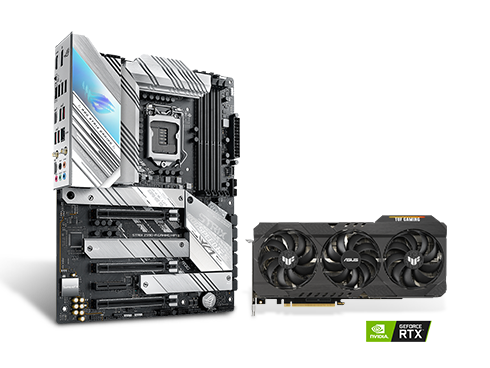ASUS TUF Gaming NVIDIA GeForce RTX 3080 V2 OC Edition Graphics Card + ASUS ROG Strix Z590-A Gaming WiFi 6 LGA 1200 Intel ATX Gaming Motherboard Combo